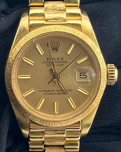 Rolex Lady-Datejust 26MM Champagne Dial President Yellow Gold Bracelet (6927)