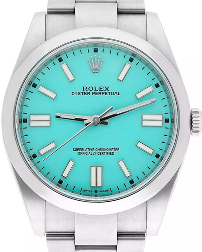 2021 Rolex Oyster Perpetual 41MM Tiffany Blue Dial Oyster Bracelet (124300)