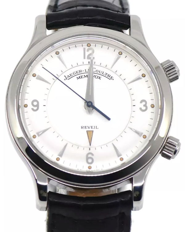 Jaeger-LeCoultre Memovox 36MM Silver Dial Leather Strap (144.8.94)