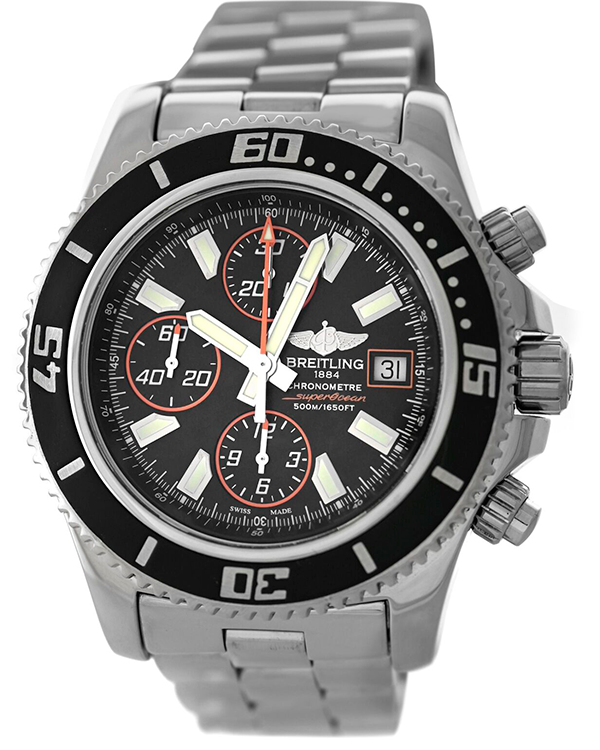 Breitling Superocean Chronograph II 44MM Black Dial Steel Bracelet (A13341)