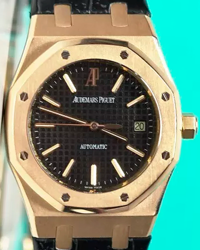 Audemars Piguet Royal Oak 39MM Black Dial Leather Strap (15300OR)