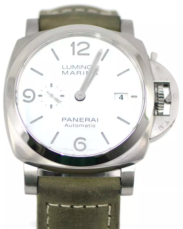 2023 Panerai Luminor Marina 44MM White Dial Leather Strap (PAM01314)