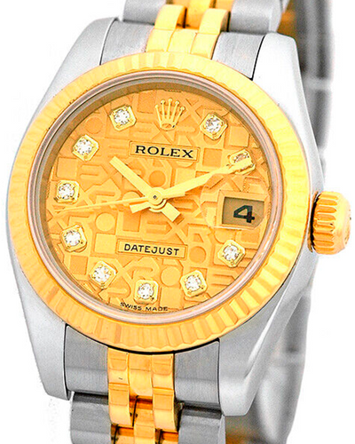 Rolex Lady-Datejust 26MM Champagne Jubilee Motif Dial Two-Tone Bracelet (179173)