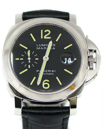 Panerai Luminor Marina 44MM Black Dial Leather Strap (PAM00104)