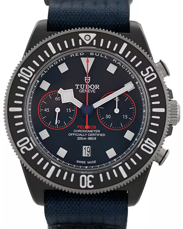 2024 Tudor Pelagos FXD Chronograph "Alinghi Red Bull Racing" 43MM Blue Dial Textile Strap (25807KN)