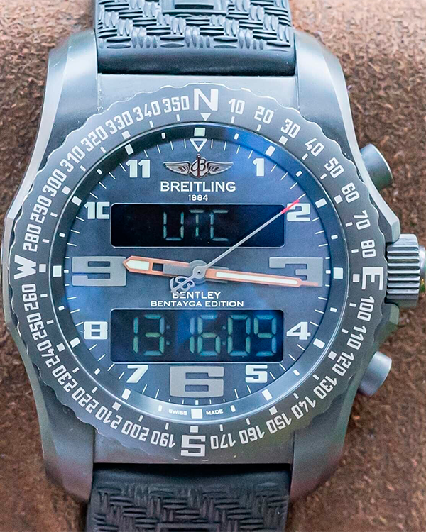 Breitling for Bentley B50 Cockpit Bentayga Edition 46MM Quartz Blue Mother of Pearl Dial Rubber Strap (VB50109U/BE29)