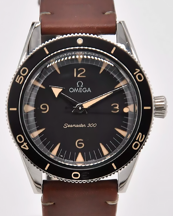 Omega Seamaster 300 Co-Axial Master Chronometer 41MM Black Dial Leather Strap (234.32.41.21.01.001)