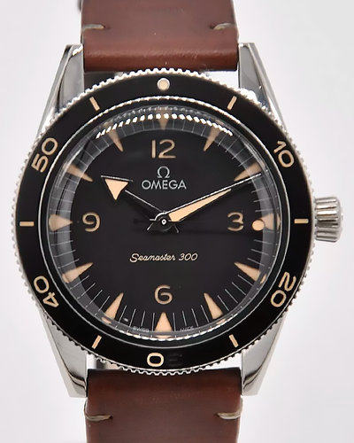 Omega Seamaster 300 Co-Axial Master Chronometer 41MM Black Dial Leather Strap (234.32.41.21.01.001)