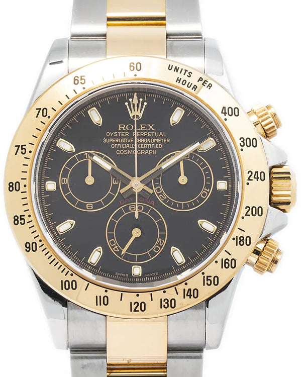 Rolex Cosmograph Daytona 40MM Black Dial Two-Tone Bracelet (116523)