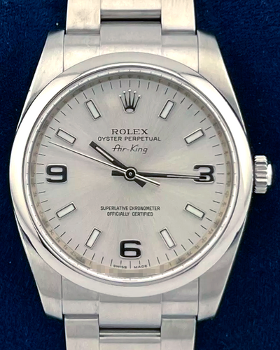 2007 (M Serial) Rolex Air-King 34MM Silver Dial Oyster Bracelet (114200)