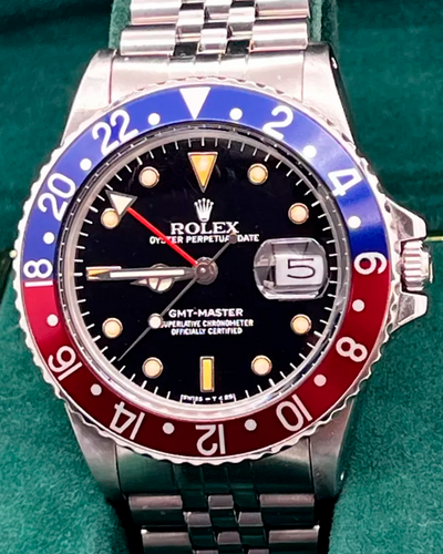 Rolex GMT-Master "Pepsi" Vintage 40MM Black Dial Jubilee Bracelet (16750)