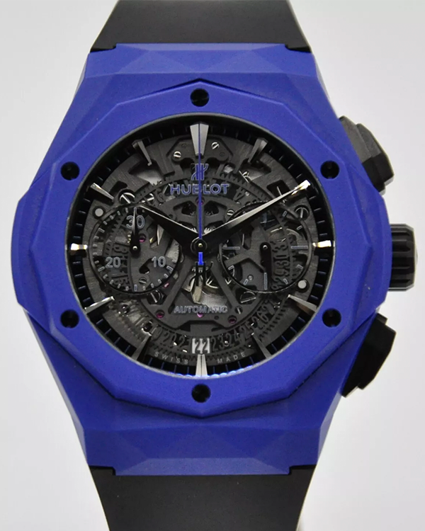 Hublot Classic Fusion Aerofusion "Orlinski Blue" L.E. 45MM Skeleton Dial Rubber Strap (525.EX.0179.RX.ORL18)