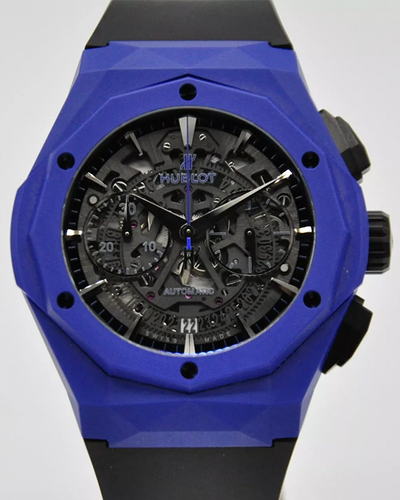 Hublot Classic Fusion Aerofusion "Orlinski Blue" L.E. 45MM Skeleton Dial Rubber Strap (525.EX.0179.RX.ORL18)