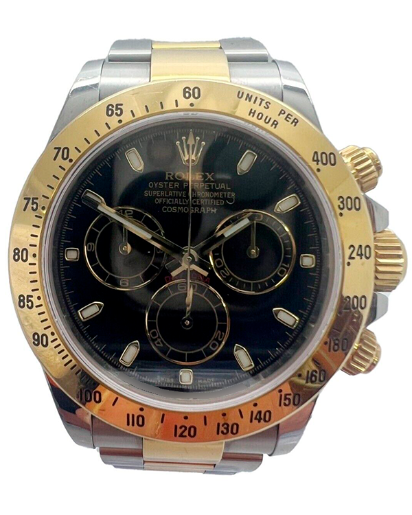 Rolex Cosmograph Daytona 40MM Black Dial Two-Tone Bracelet (116523)