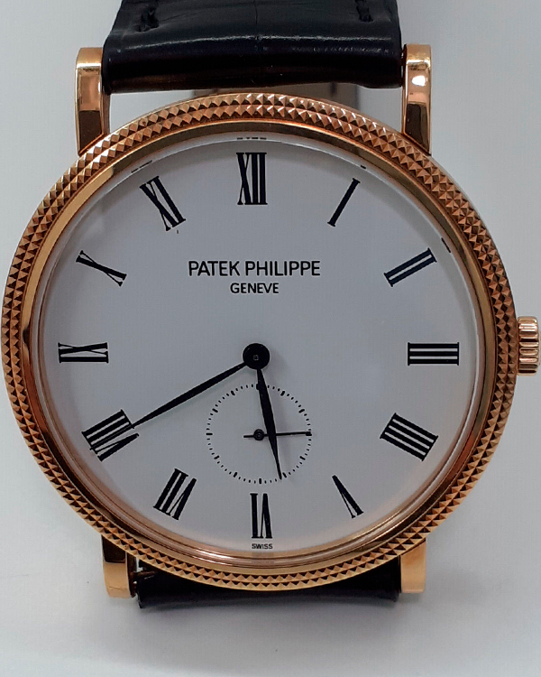 Patek Philippe Calatrava 36MM White Dial Leather Strap (5119J)