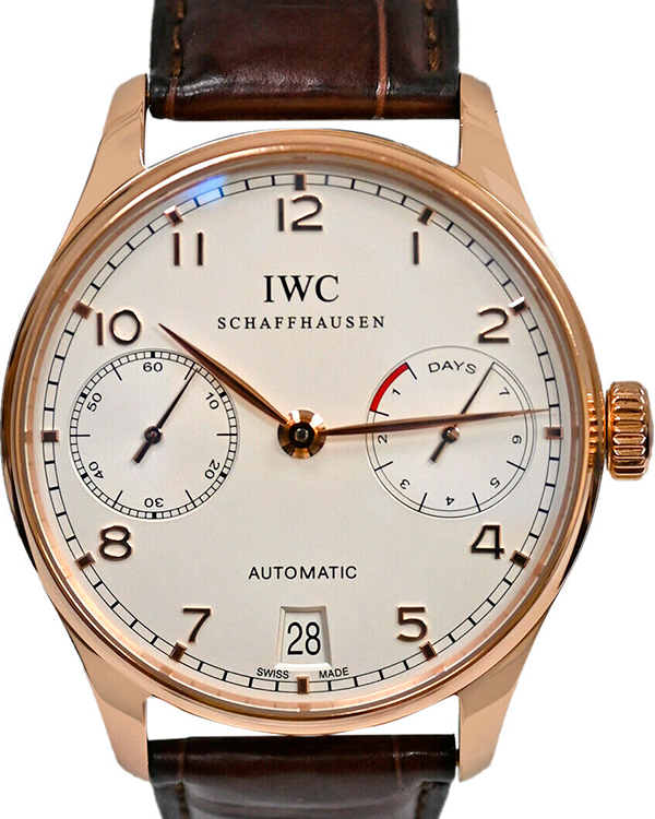 2010 IWC Portuguese 7 Days 42MM Silver Dial Leather Strap (IW500101)