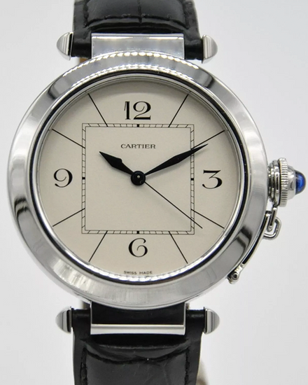 Cartier Pasha De Cartier 42MM White Dial Aftermarket Leather Strap (W3107255)