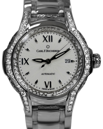 Carl F. Bucherer Adamavi 34MM White Dial Steel Bracelet (10580.08)