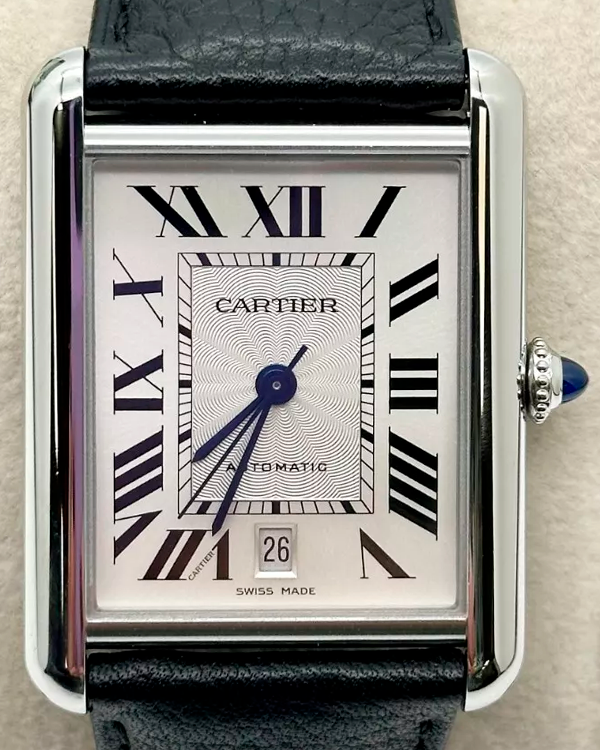 2021 Cartier Tank 41MM Silver Dial Leather Strap (WSTA0040)