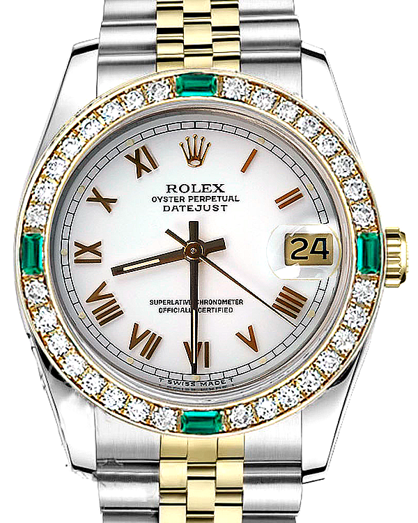 Rolex Datejust Vintage 31MM Aftermarket Bezel White Dial Two-Tone Jubilee Bracelet (68273)