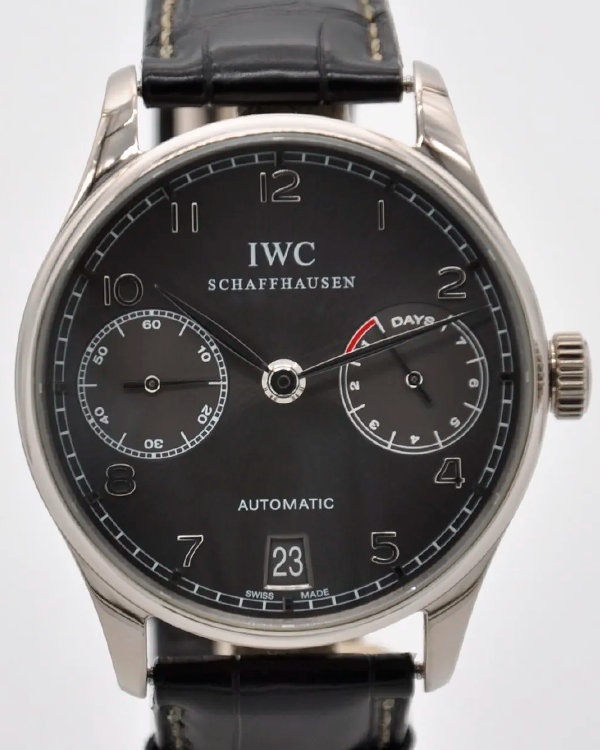 IWC Schaffhausen Portugieser Automatic 42MM Grey Dial Leather Strap (IW500106)