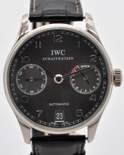 IWC Schaffhausen Portuguese Automatic 42MM Grey Dial Leather Strap (IW500106)