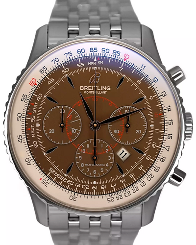 Breitling Montbrillant 38MM Brown Dial Steel Bracelet (A41370)