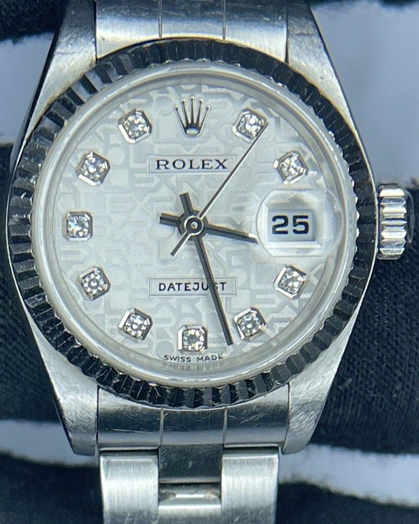 Rolex Datejust 26MM Silver "Jubilee Motif" Dial Steel Bracelet (79174)