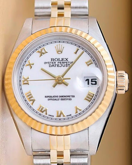 Rolex Lady-Datejust 26MM White Dial Two-Tone Jubilee Bracelet (79173)