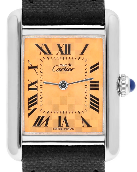 Must de Cartier Tank Quartz 腕時計 Cartier Tank Must de Cartier 22x30MM Quartz Orange Dial Leather