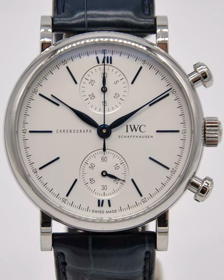 IWC Schaffhausen Portofino Chronograph 39MM Silver Dial Leather Strap (IW391407)