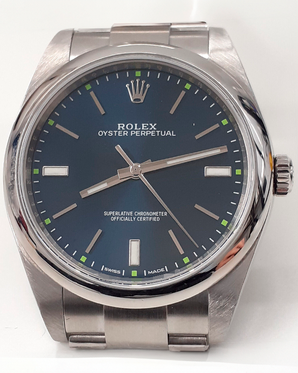 Rolex Oyster Perpetual 39MM Blue Dial Steel Bracelet (114300)