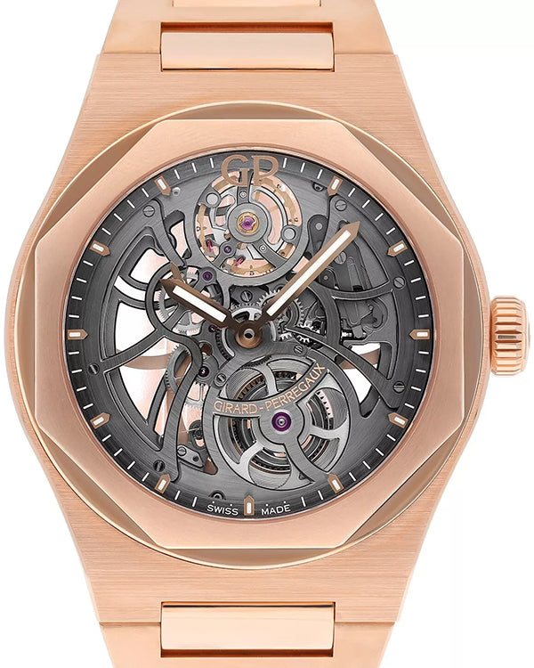 2020 Girard Perregaux Laureato 42MM Skeleton Dial Rose Gold Bracelet (81015-52-002-52A)