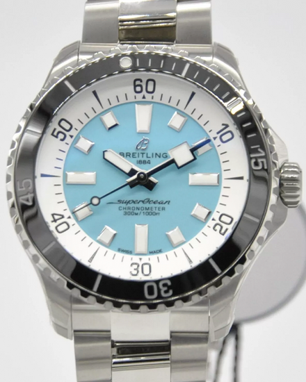 2024 Breitling Superocean 44MM Turquoise Dial Steel Bracelet (A17376211L2A1)