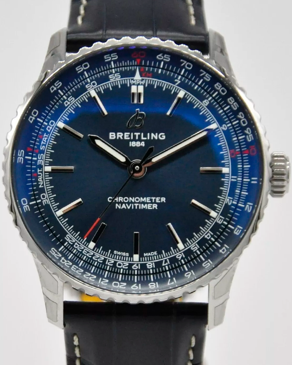 2024 Breitling Navitimer 41MM Blue Dial Leather Strap (A17329161C1P1)