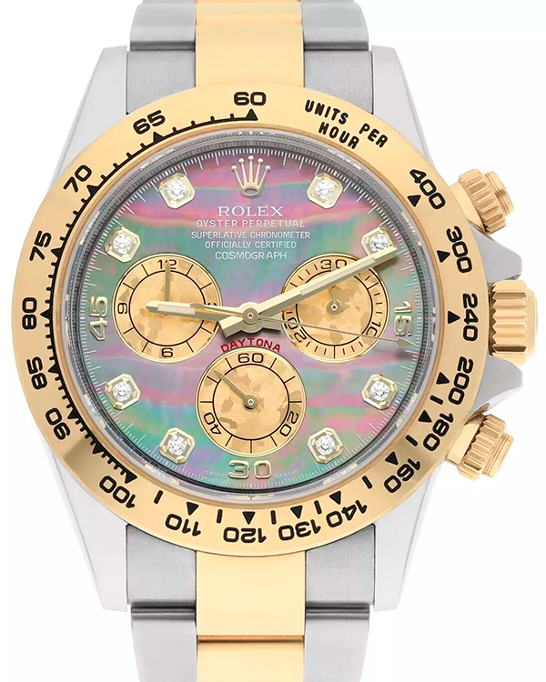 Rolex Cosmograph Daytona 40MM Tahitian Black Mother Of Pearl Dial Two-Tone Oyster Bracelet (116503)