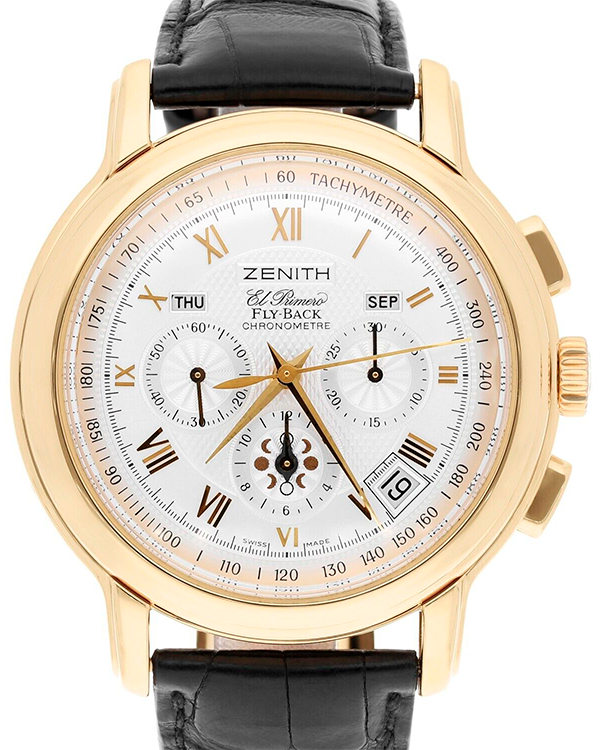 Zenith El Primero Fly-Back 43MM Silver Dial Leather Strap (35.1250.4009/01.C495)