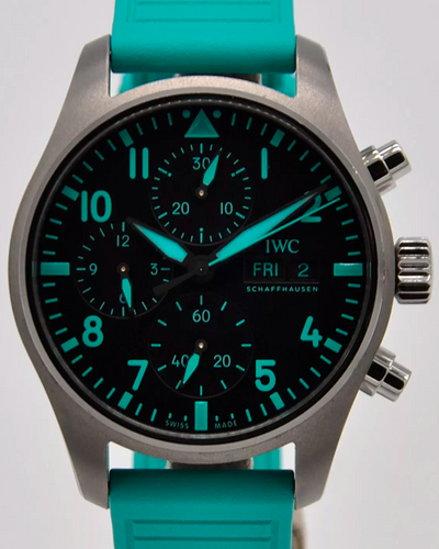 2023 IWC Schaffhausen Pilot Chronograph "Mercedes AMG Petronas Formula 1" 41MM Black Dial Rubber Strap (IW388108)