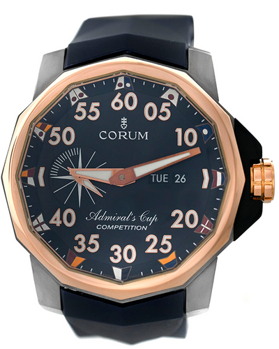 Corum Admiral’s Cup Competition 47MM Black Dial Aftermarket Rubber Strap (947.931.05)