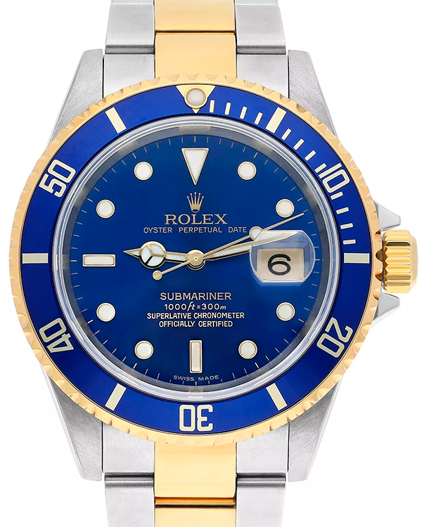 Rolex Submariner Date "Bluesy" 40MM Blue Dial Two-Tone Oyster Bracelet (16613)