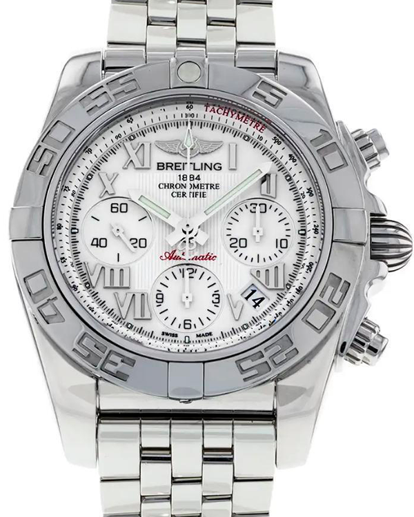 Breitling Chronomat Chronograph 41MM White Dial Steel Bracelet (AB0140)