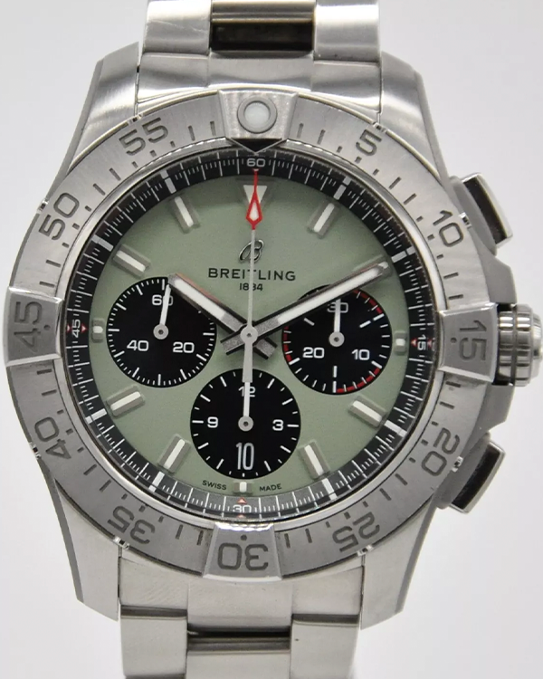 2023 Breitling Avenger B01 Chronograph 44MM Green Dial Steel Bracelet (AB0147101L1X1)