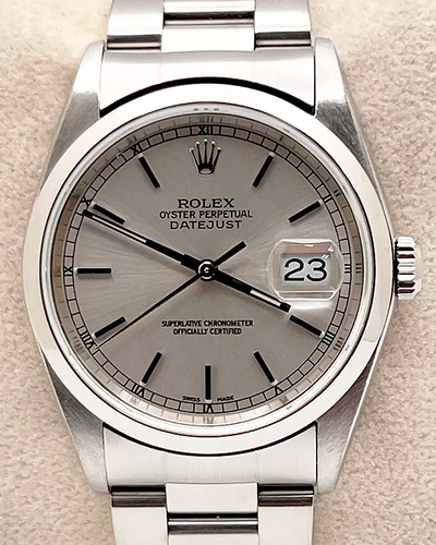 Rolex Datejust 36MM Silver Dial Oyster Bracelet (16200)