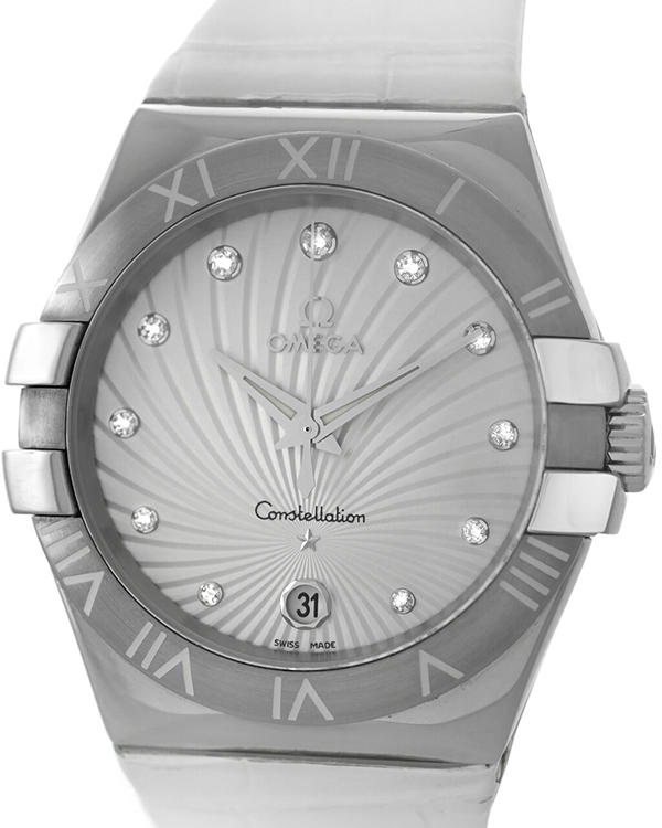 Omega Constellation 35MM Quartz White Dial Leather Strap (123.12.35.60.52.001)