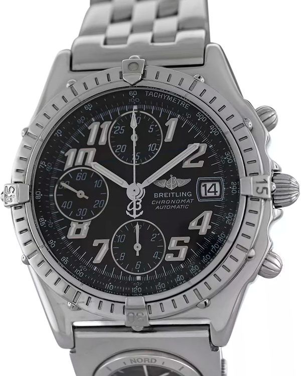 Breitling Chronomat 40MM Black Dial Steel Bracelet  (A13050.1)