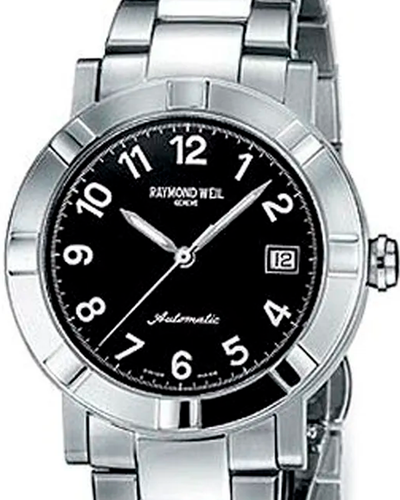 Raymond Weil Parsifal 39MM Black Dial Steel Bracelet (3430-STB-05208)