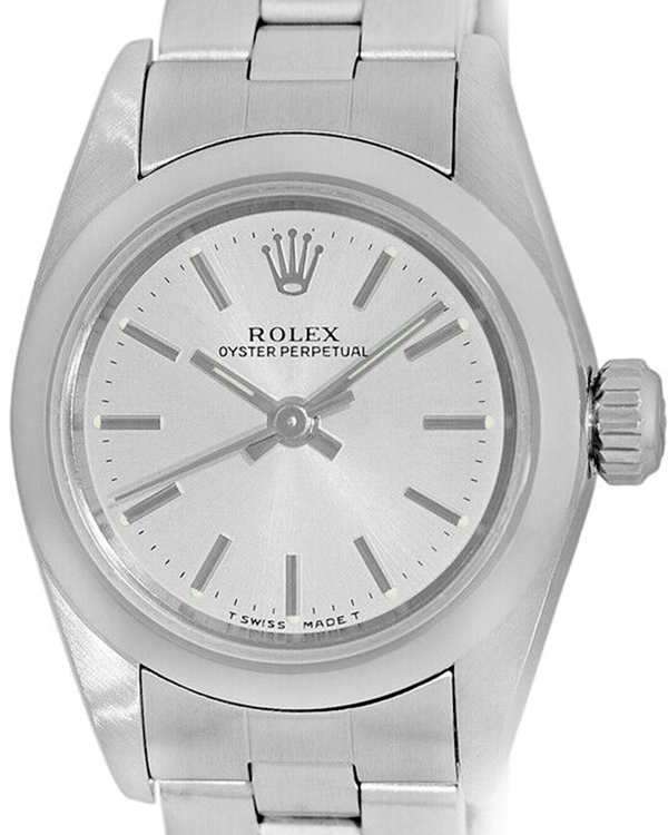 (T-Serial) Rolex Oyster Perpetual 25MM Silver Dial Steel Bracelet (67180)