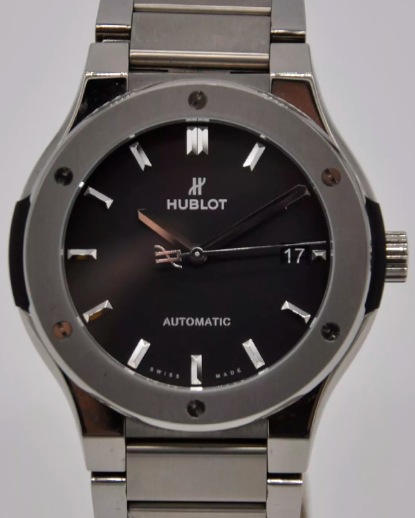 Hublot Classic Fusion 45MM Black Dial Titanium Bracelet (510.NX.1170.NX)