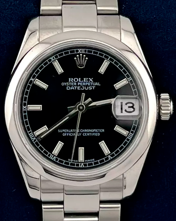 Rolex Datejust 31MM Black Dial Oyster Bracelet (178240)