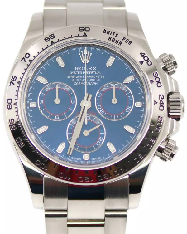 2021 Rolex Cosmograph Daytona 40MM Blue Dial White Gold Bracelet (116509)